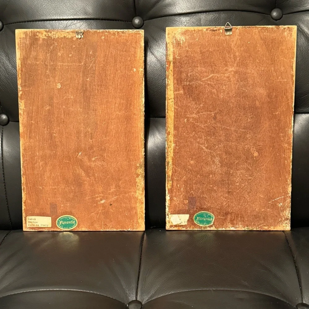 Set off 2/ Vintage Italian Florentina Gilt Gold  Wood Artwork
